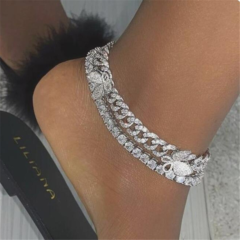 

LW Butterfly Decoration Anklet, Silver