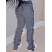 LW Fold Design Patchwork Jeans