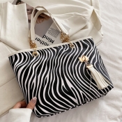 LW Zebra Striped Chain Decoration Messenger Bag