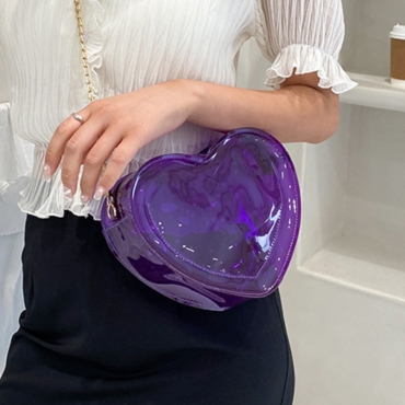

LW Heart See-through Crossbody Bag, Purple