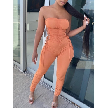 

Lovely Ruched Bandage Hollow-out Design One-piece Jumpsuit, Croci