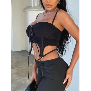 

Lovely Bandage Design Asymmetrical Camisole, Black