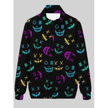 

LW Men Geometric Print Oversized Hoodie, Black