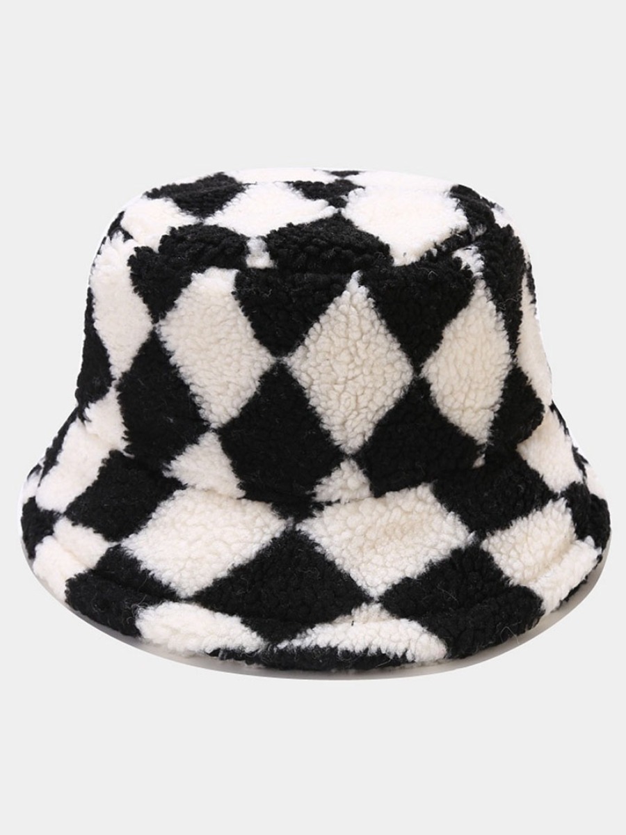 

LW COTTON Geometric Decoration Hat, Black