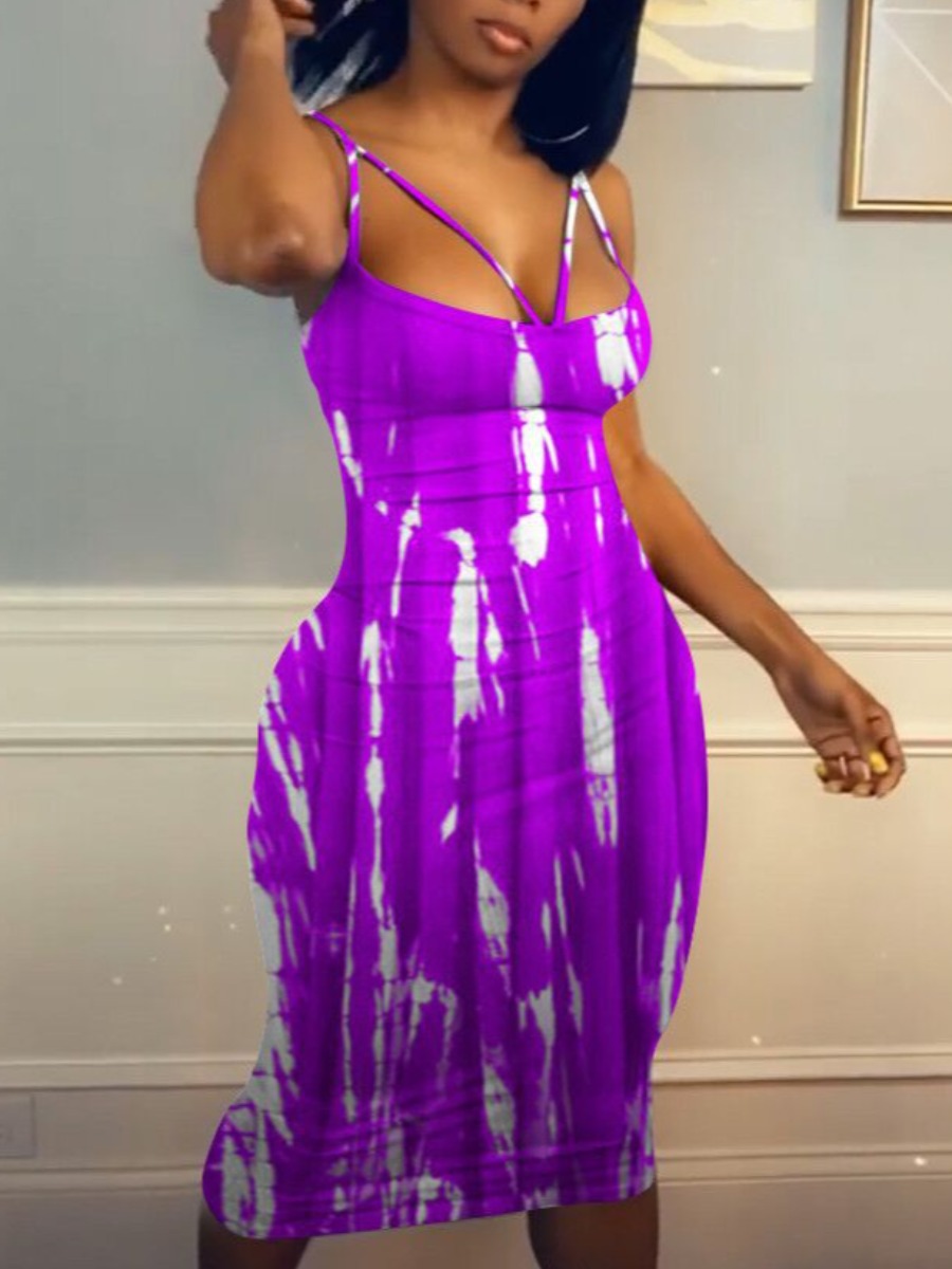 LW SXY Tie-dye Bodycon Cami Dress