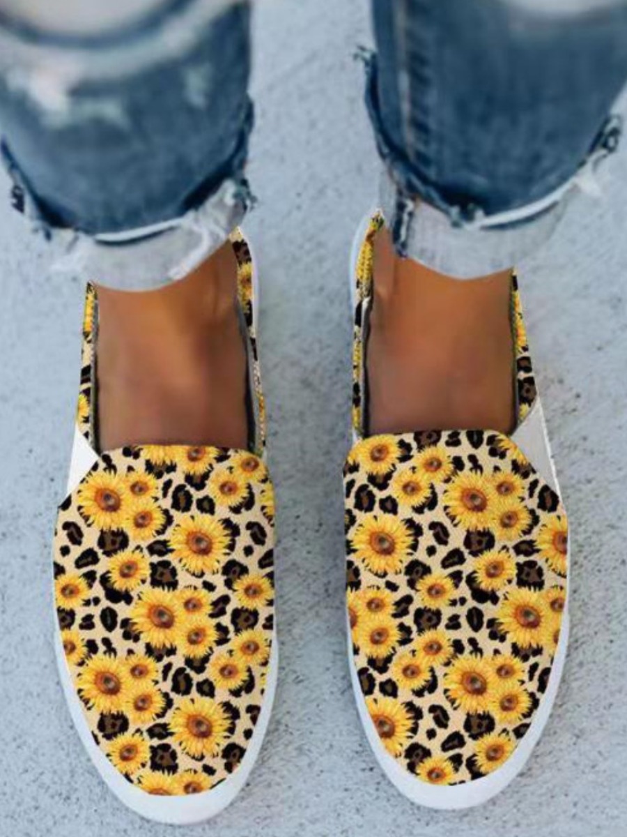 

LW Sunflower Print Flats, Leopard