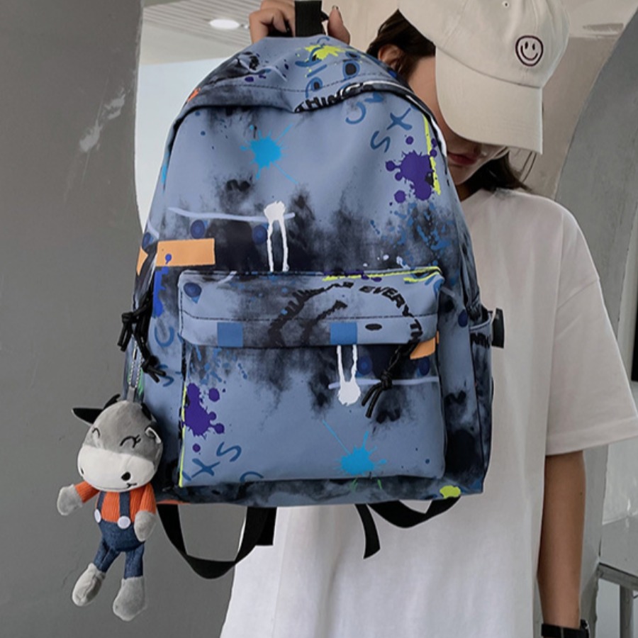 

LW Tie-dye Schoold Backpack, Blue