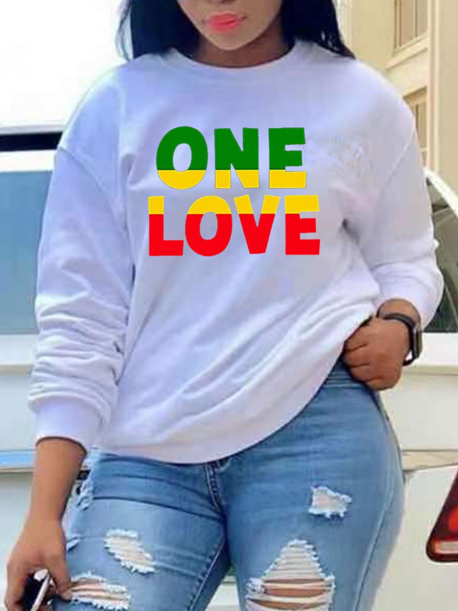 

LW BASICS Letter Print Oversized Hoodie, White