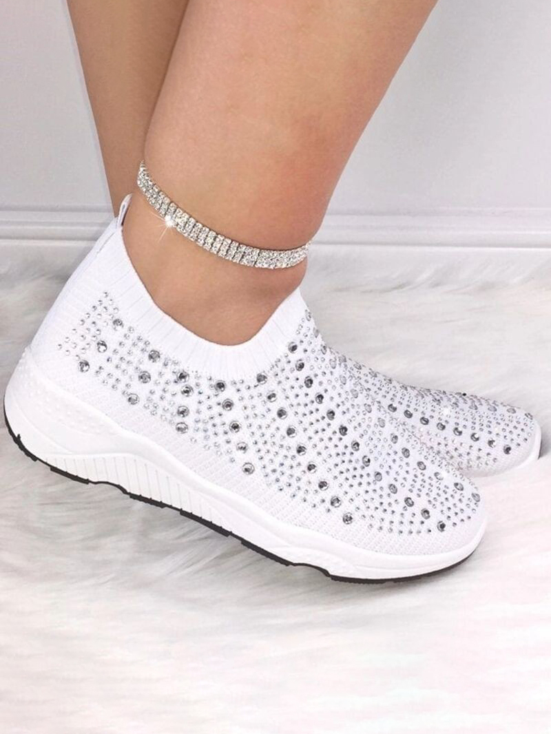 

LW Bead Decoration Sneakers, White