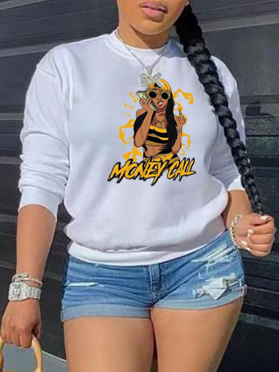 

LW Figure Letter Print Oversized Hoodie, White
