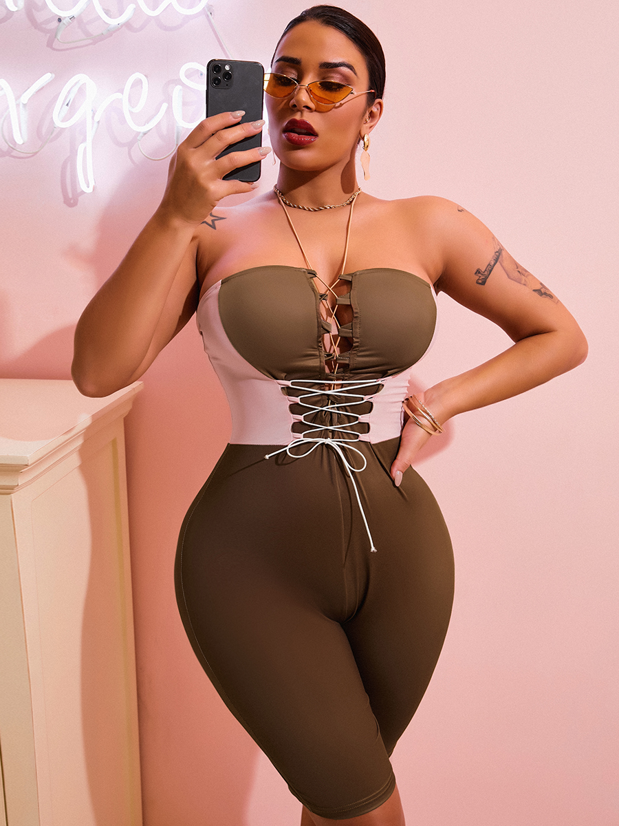 LW SXY Off The Shoulder Bandage Design One-piece Romper