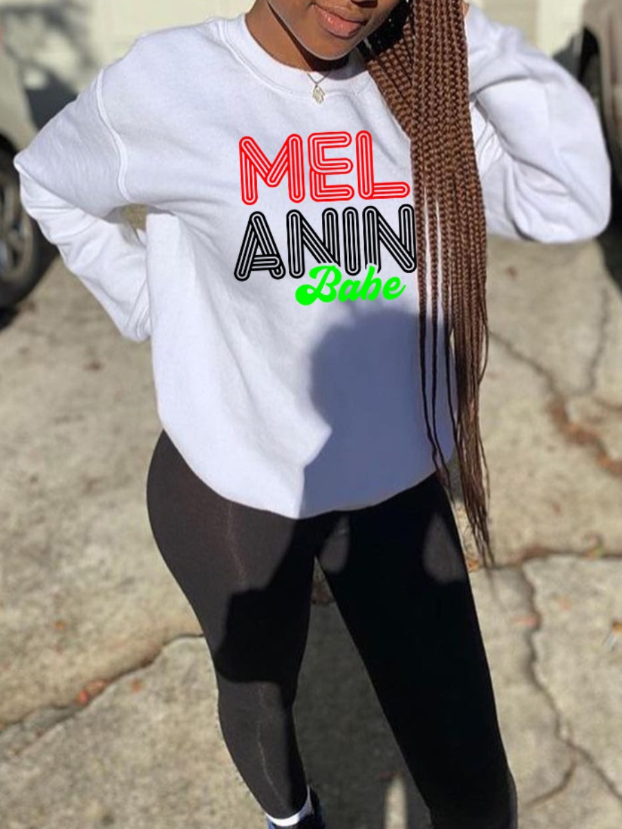 

LW Letter Print Oversized Sweatshirt, White