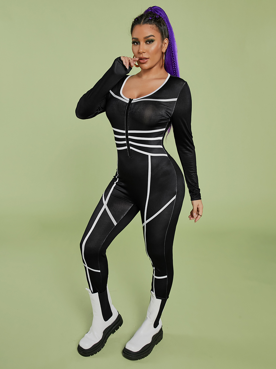 LW Striped Basic Skinny Jumpsuit