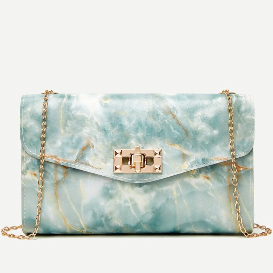 

LW Sky Print Chain Strap Crossbody Bag, Cyan