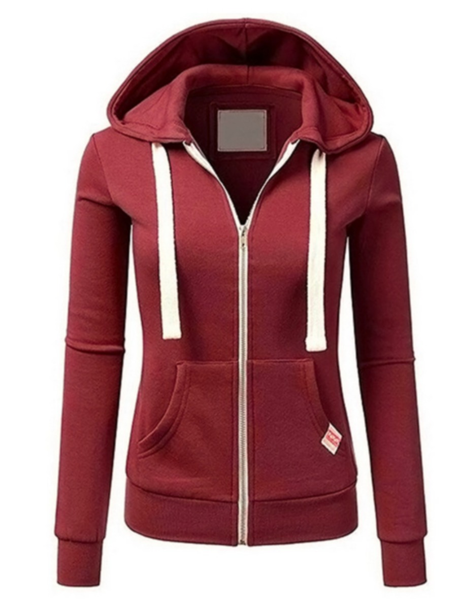 

LW BASICS Men Hooded Collar Kangaroo Pocket Hoodie, Wine red