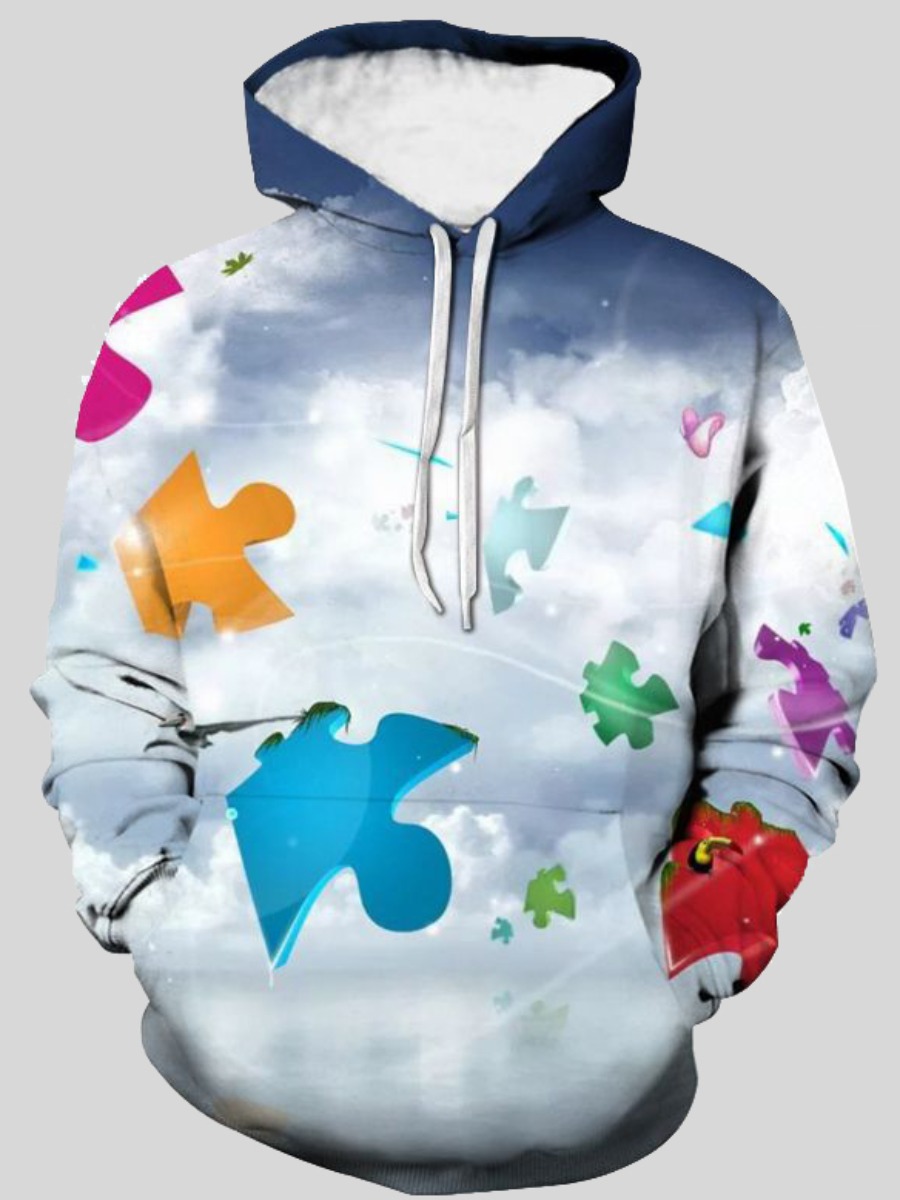 LW Men Tie-dye Kangaroo Pocket Hoodie, Multi