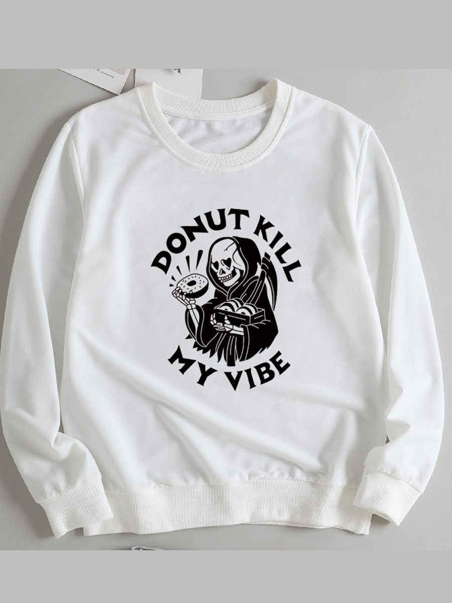 LW BASICS Letter Cartoon Print Sweatshirt