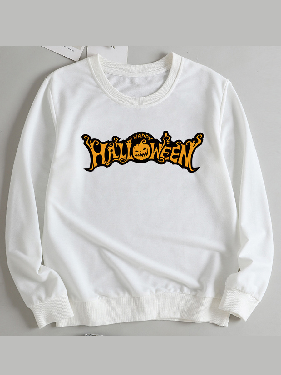 

LW BASICS Round Neck Letter Print Sweatshirt, White