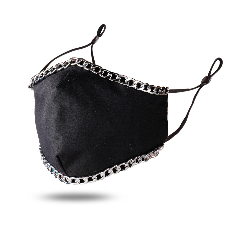 

LW COTTON Chain Patchwork Face Mask, Silver