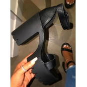 LW Single Strap Buckle Design Platform Heels
