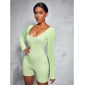 LW U Neck Basic Skinny One-piece Romper