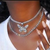 LW Butterfly Decoration Double-layer Necklace