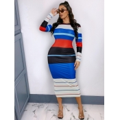 LW Striped Patchwork Bodycon Dress