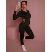 LW SXY Bandage Hollow-out Design Jumpsuit