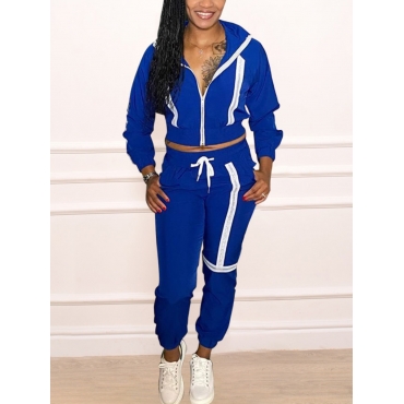 

LW Striped Drawstring Pants Set, Blue