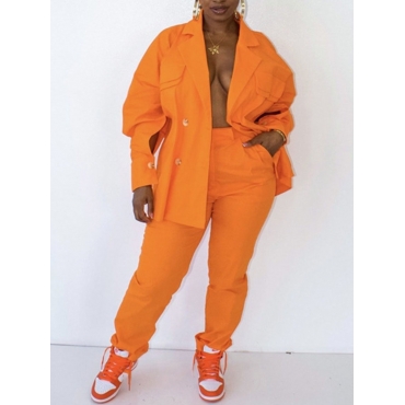 

LW Button Design Oversized Blazer Pant Set, Croci