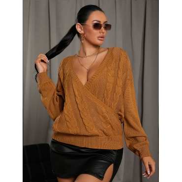 

LW V Neck Oversized Sweater, Khaki