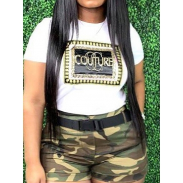 

LW Plus Size Trendy Camo Print Two-piece Shorts Set