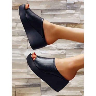 

Lovely Casual High Sole Black Platform Shoes