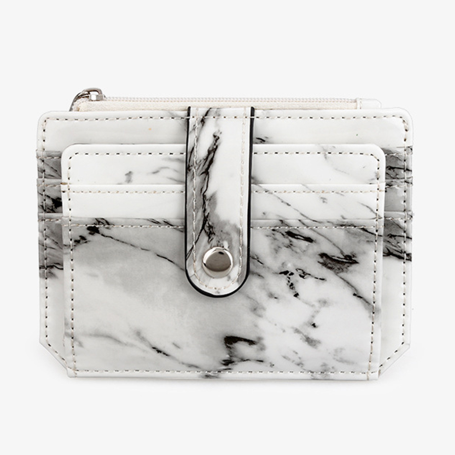 

LW BASICS Casual Solid Marbled Pattern Wallet, White