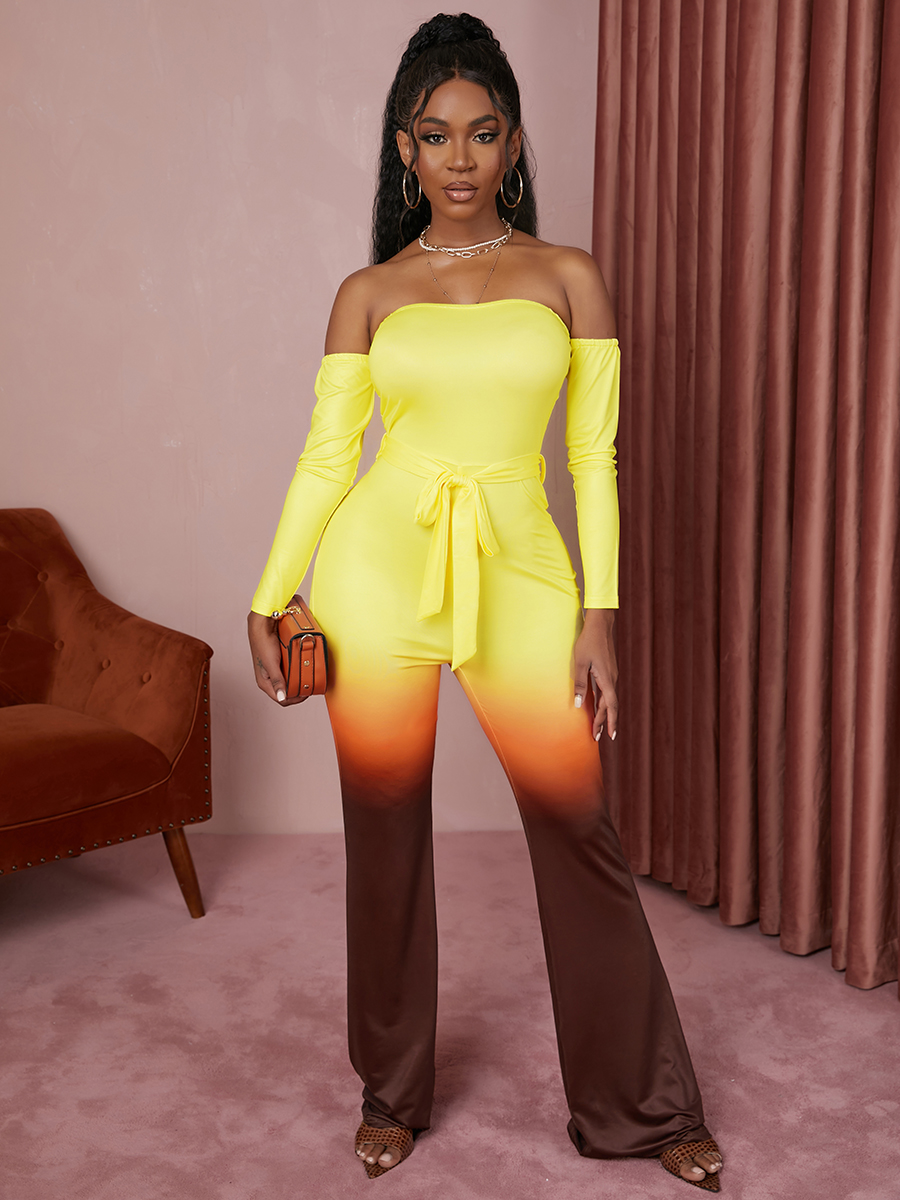 

LW SXY Off The Shoulder Gradient Jumpsuit