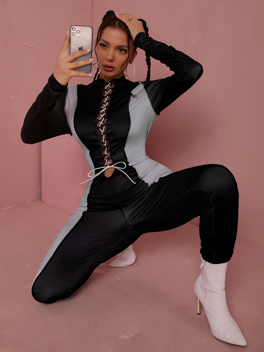 LW Bandage Hollow-out Design Jumpsuit