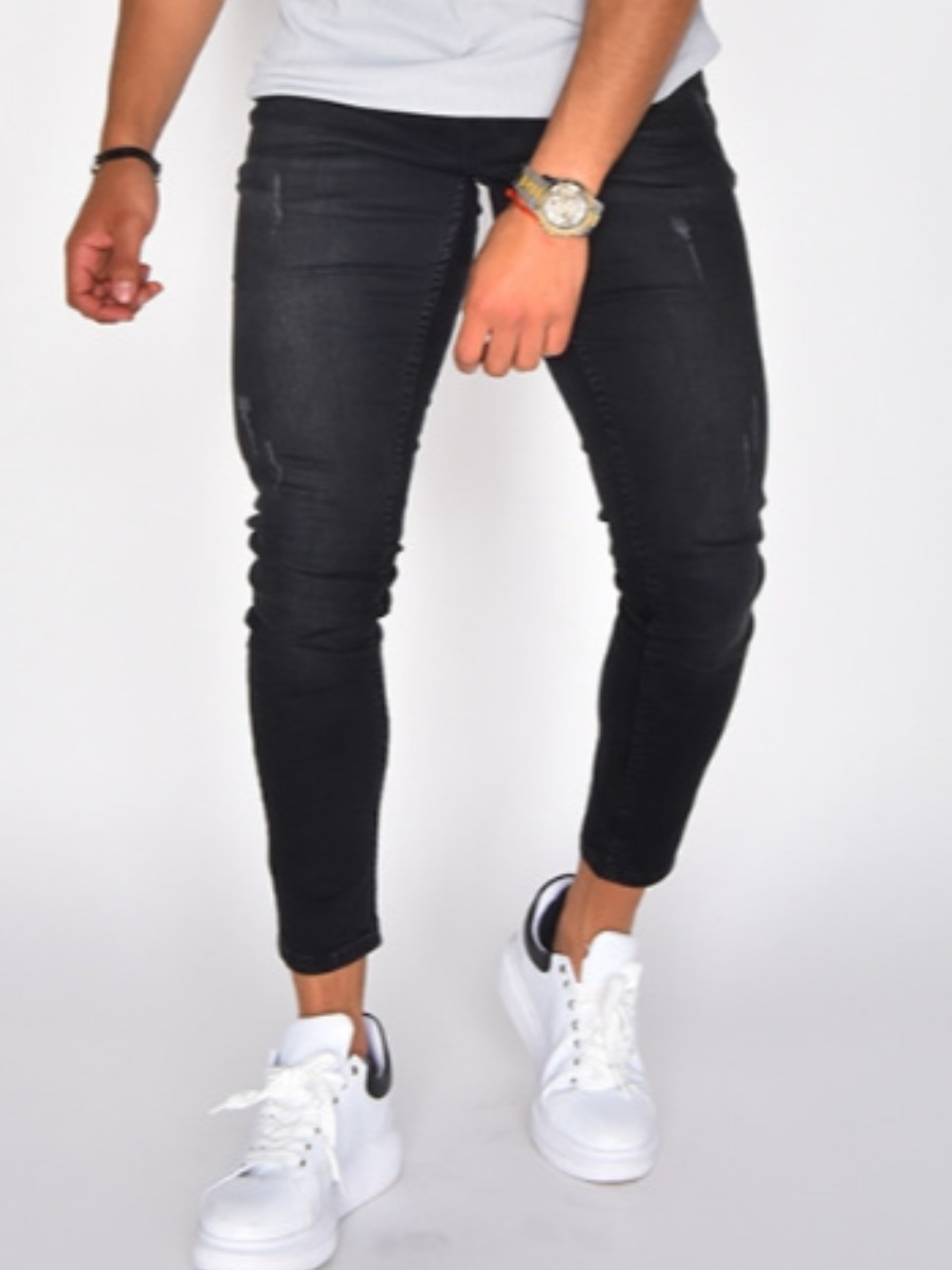 

LW Men Slant Pocket Basic Skinny Jeans, Black