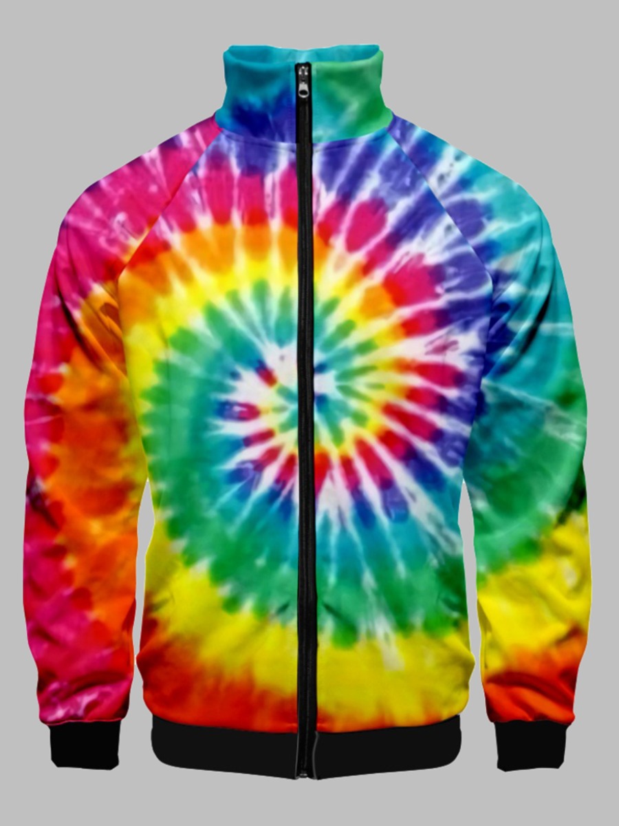 

LW Men Zip Up Gradient Rainbow Jacket, Multi