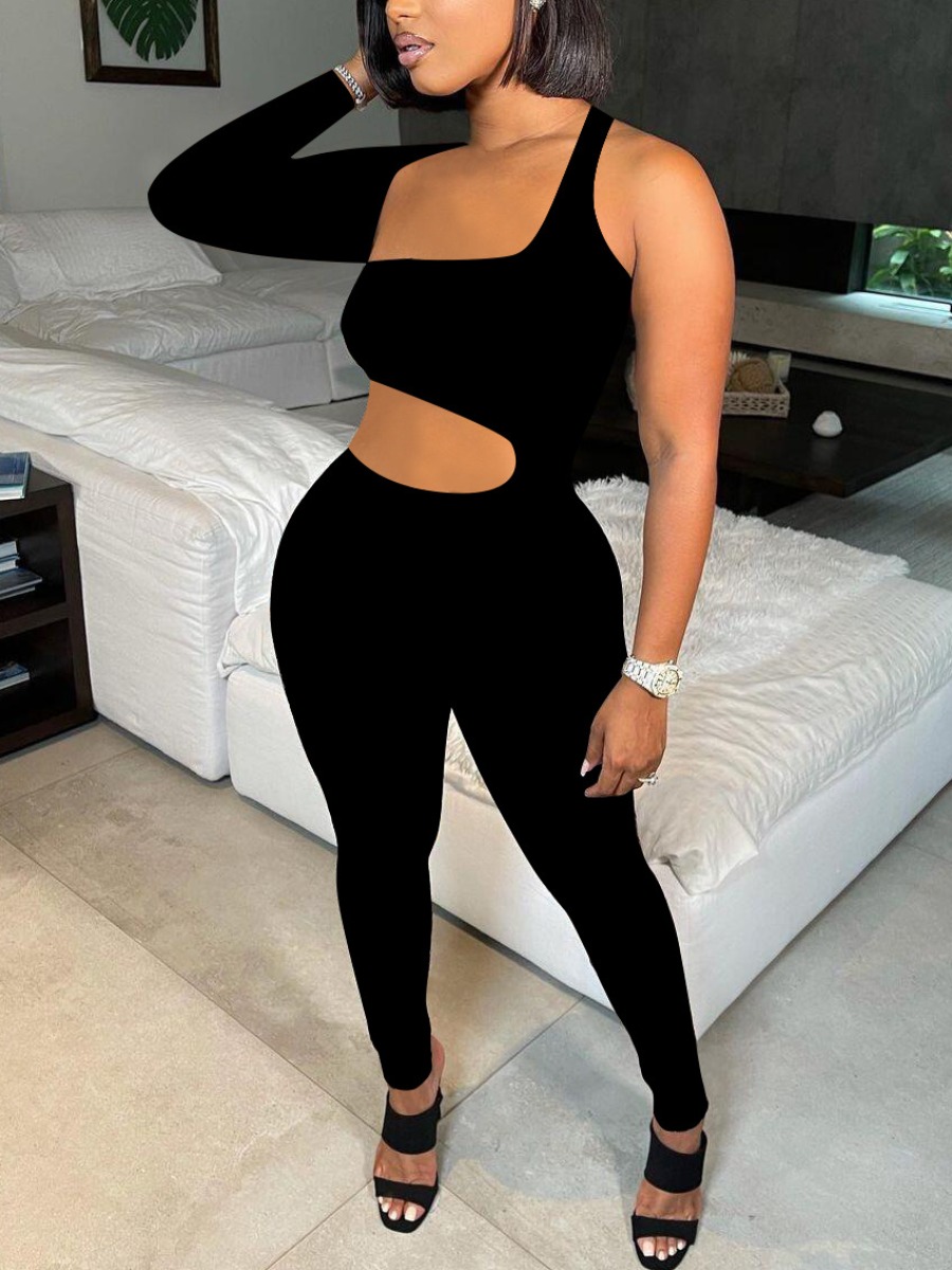 

LW SXY Cut Out Basic Skinny Jumpsuit, Black