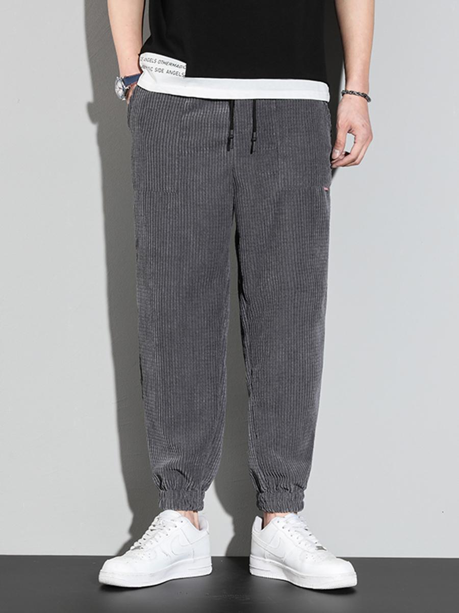 

LW Men Corduroy Pocket Design Pants, Grey