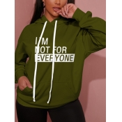 LW Letter Print Kangaroo Pocket Hoodies