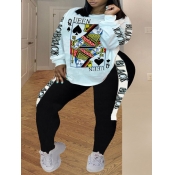 LW Plus Size O Neck Print Sweatshirt Set