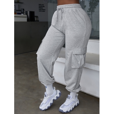 

LW COTTON Side Pocket Drawstring Pants, White