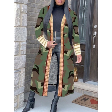 

LW Casual Camo Print Long Coat