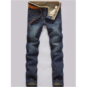 

LW Men Street Retro Mid Waist Basic Jeans (No Stretch), Blue