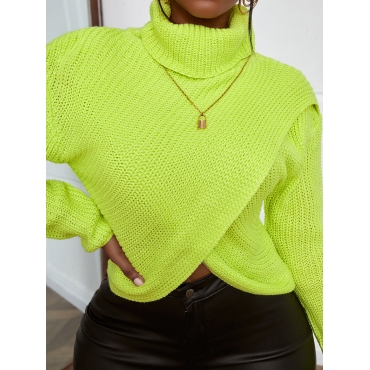 

LW Criss Cross Crop Top Sweater, Green