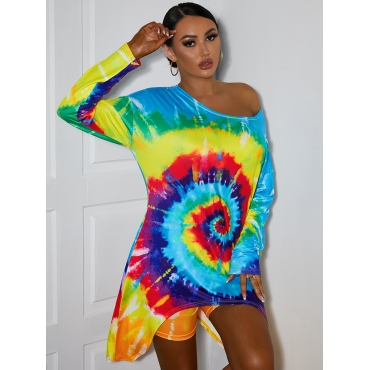 

LW Tie-dye Asymmetrical Shorts Set, Multi