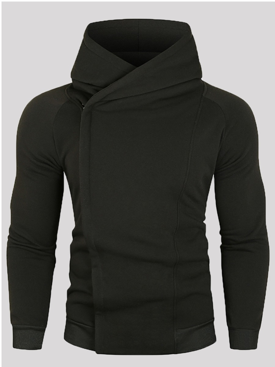 

LW Men Side Zipper Solid Sweater, Black