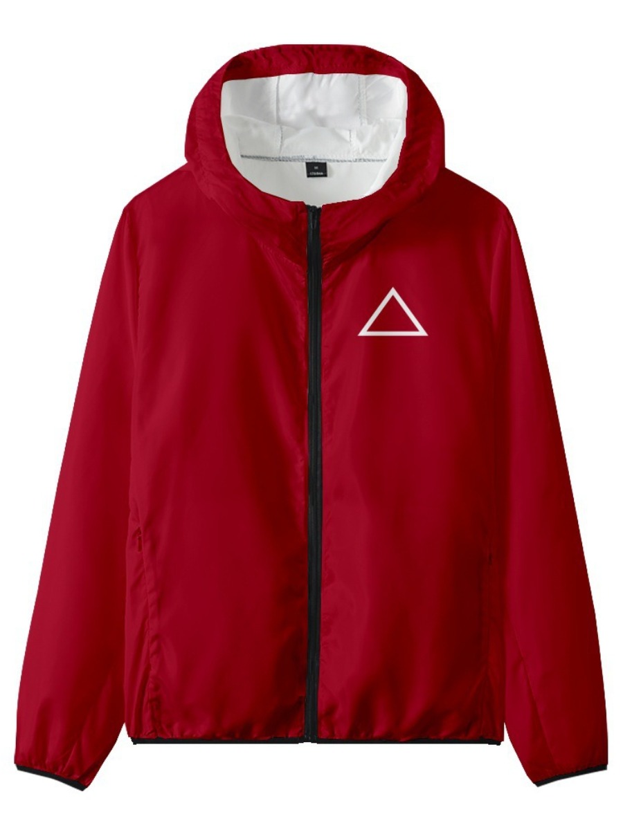 

LW Red Light Hooded Collar Zipper Design Outerwear