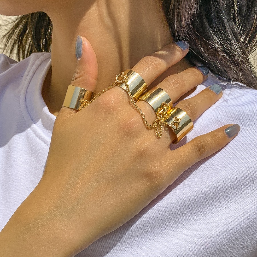 

LW Metal Chains Patchwork Ring, Gold